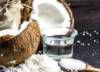 various coconut and coconut oil products on a table