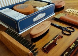 beard kit laid on table