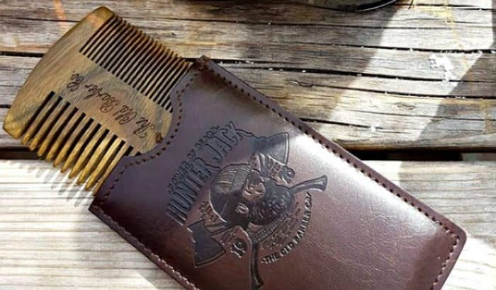 beard comb in a pouch